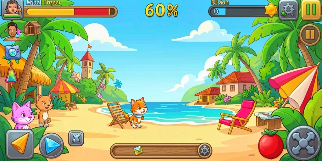 Tampilan antarmuka home screen yang menarik.